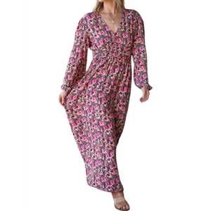 NEW MAXMILA PARIS caroline garden romance floral print maxi dress in pink multi